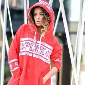 VS PINK ONESIE PAJAMA WITH HOOD